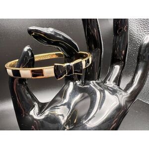 Kate Spade Black Striped Bow Bangle